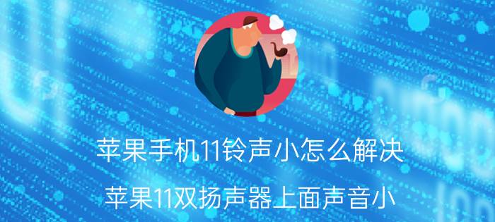 苹果手机11铃声小怎么解决 苹果11双扬声器上面声音小？